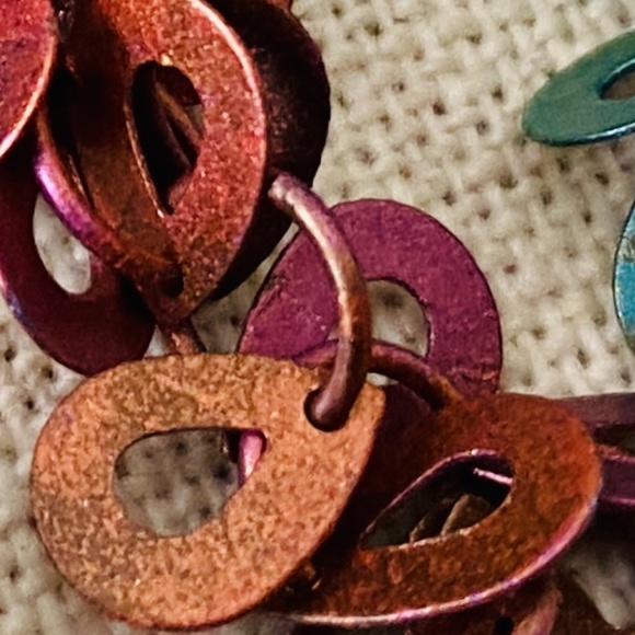 Sarah Cavender Metalworks 32.5" Long Multi Color Fringe Necklace & Earrings Set - Picture 8 of 15